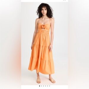 Wayf Orange Midi Dress